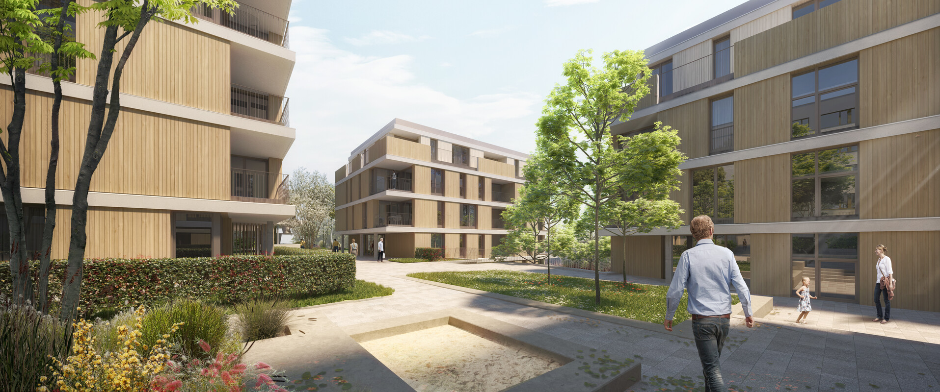 Wohnen im Schlossquartier Außenrendering