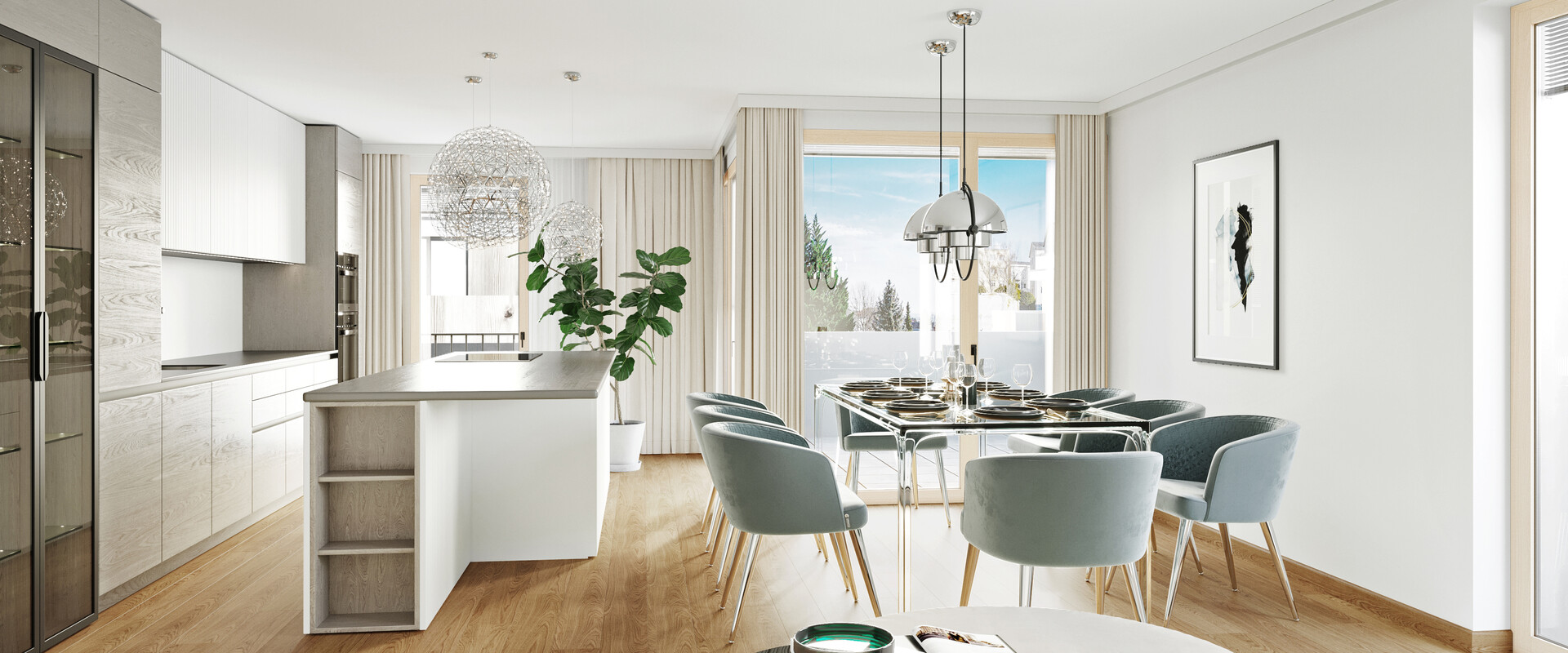 Schlossquartier Innenrendering Wohnküche