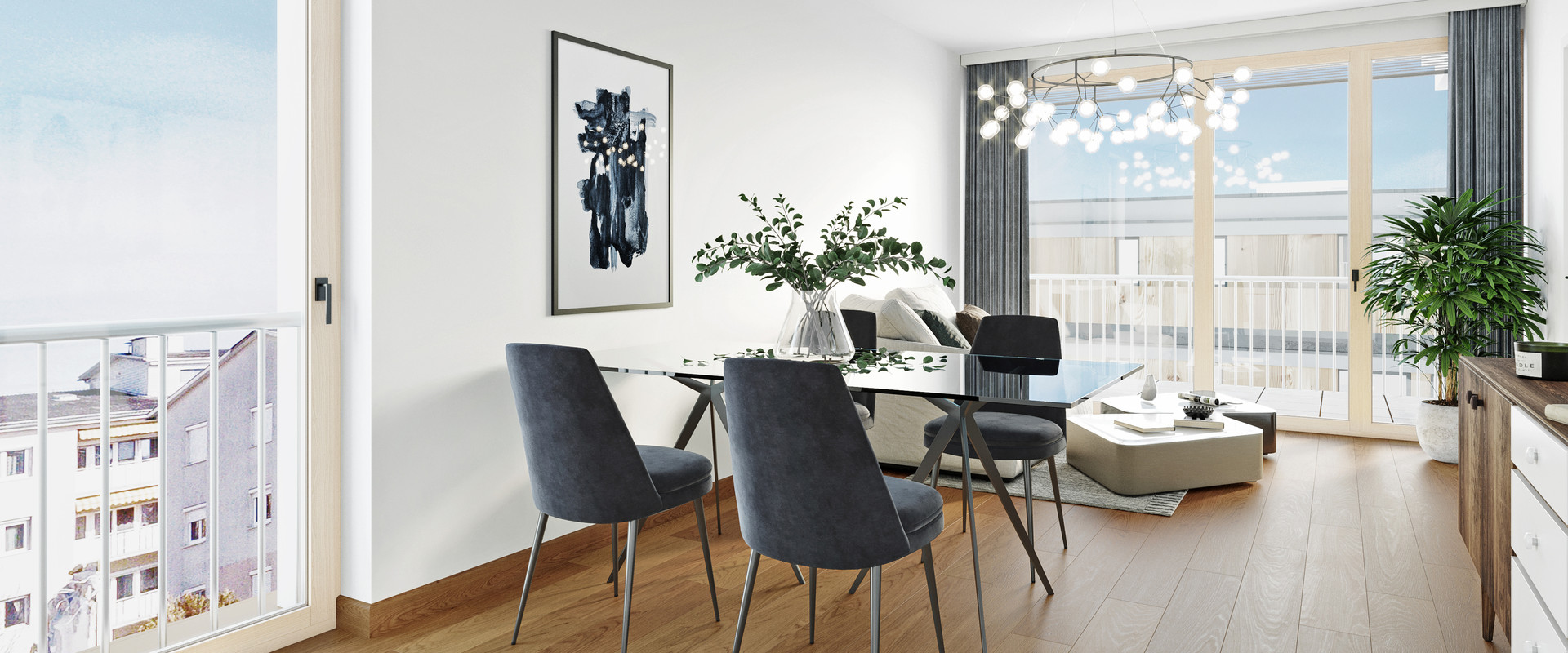 Schlossquartier Innenrendering Wohnküche