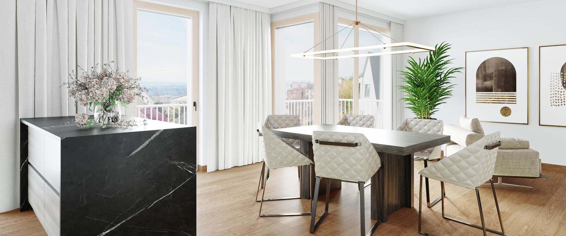 Schlossquartier Innenrendering Wohnküche